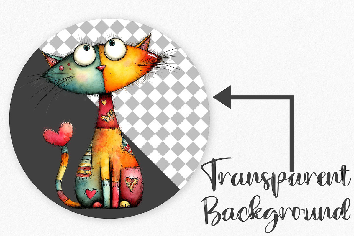 Quirky Valentine Cats Clipart Bundle, an Illustration by Canvas Craft (Photo 2 of 6)