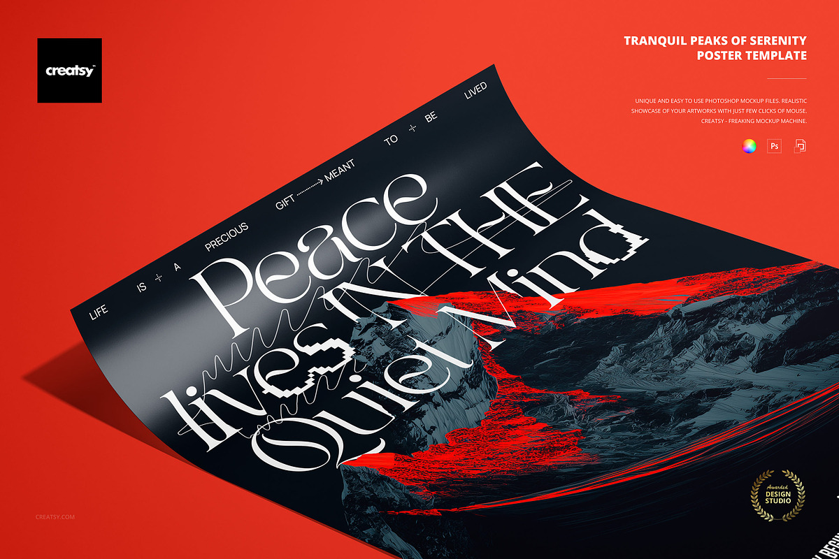 Tranquil Peaks of Serenity Poster, a Poster Template by creatsy5 (Photo 1 of 4)