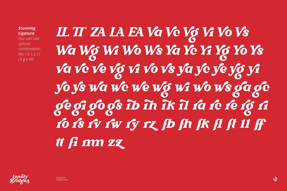 Lonely Bridges, a Serif Font by Aluyeah Studio (Photo 16 of 16)