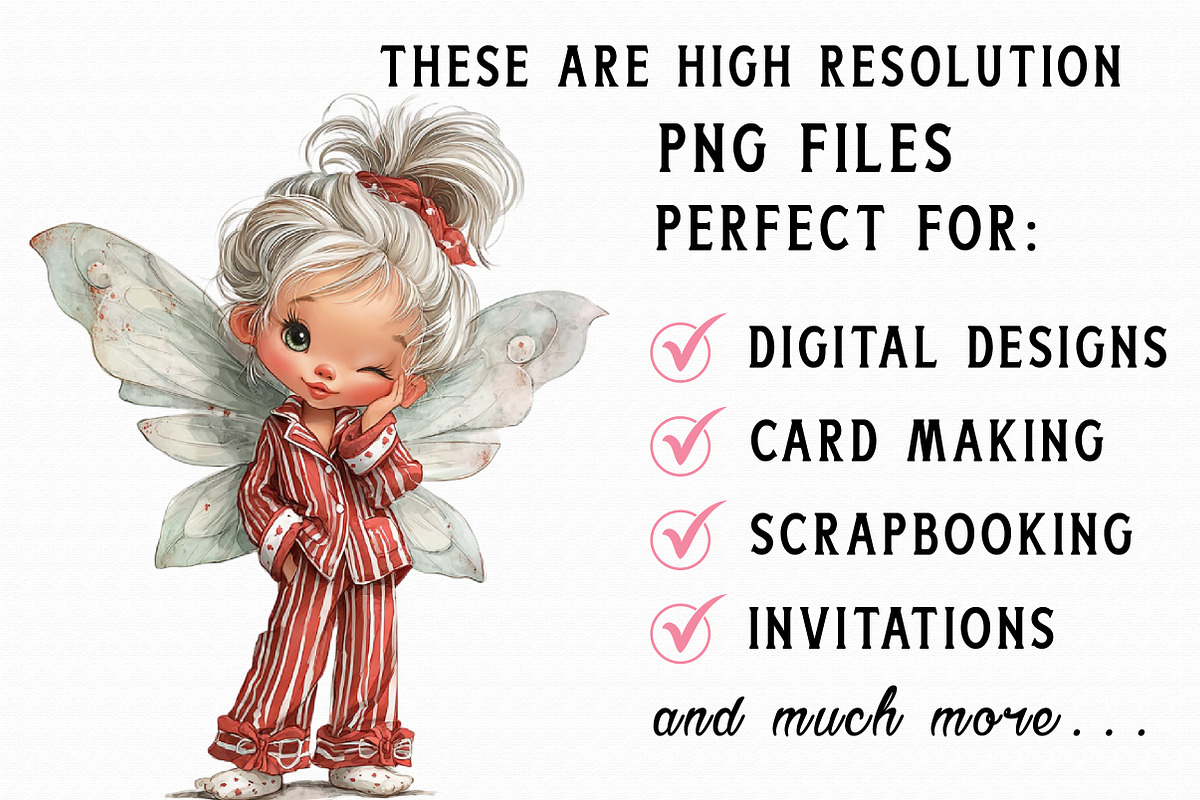 Whimsical Christmas Fairy Clipart, an Illustration by Libby Wishes (Photo 6 of 6)