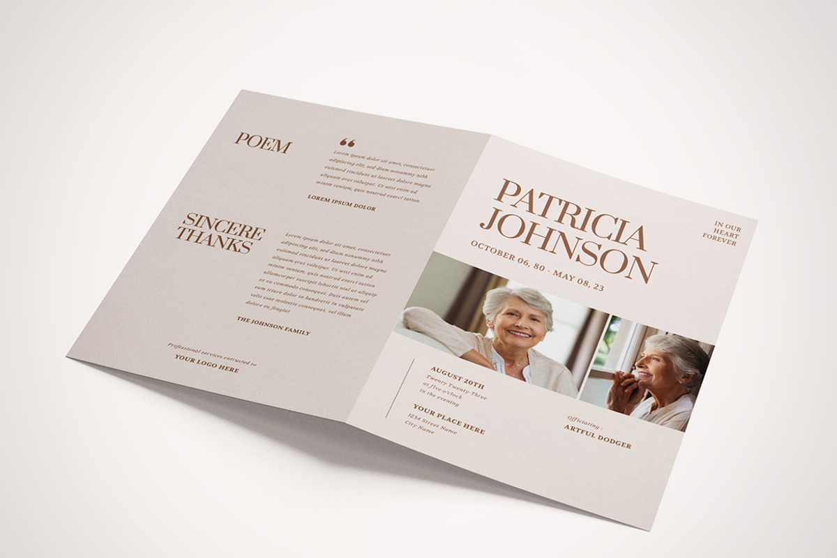 Funeral Program Template, a Brochure Template by VectorVactory (Photo 3 of 8)