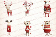 Funny Christmas Animals Clipart, an Illustration by DreamCafeArt (Thumbnail 4 of 8)