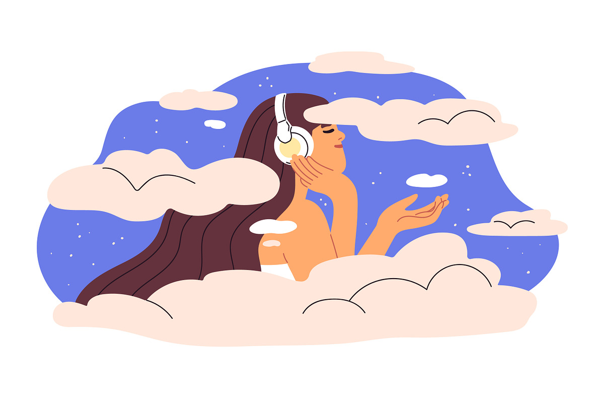 People dream with head in clouds set, a Person Illustration by Good Studio (Photo 2 of 8)