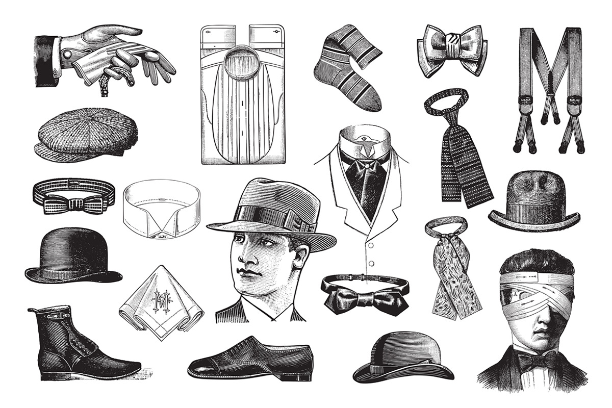 50 Vintage Gentleman's Illustrations, an Illustration by hypegraphic (Photo 4 of 4)