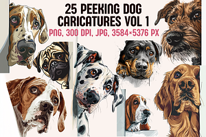 Peeking Caricature Dogs Vol 1