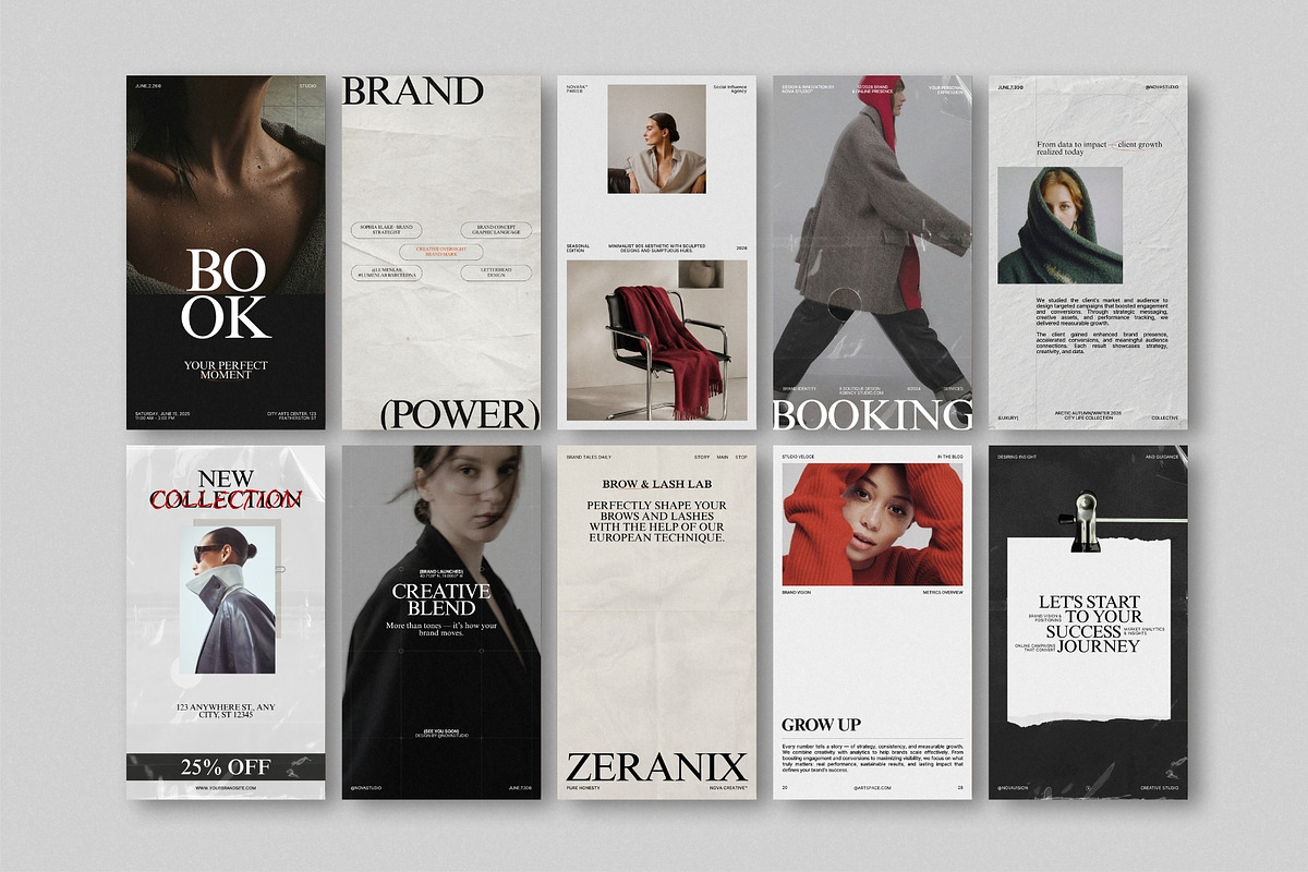 ZUNO | Instagram STORIES Bundle, a Social Media Template by The Aesthetic Studio (Photo 3 of 10)