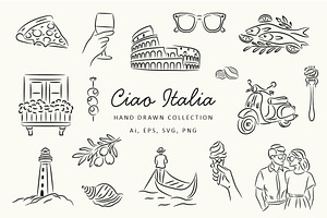 La Dolce Vita Hand-Draw Collection, an Object Illustration by NatalieArtShop