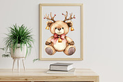 Watercolor Christmas Teddy Bear Clip, an Illustration by Libby Wishes (Thumbnail 8 of 8)