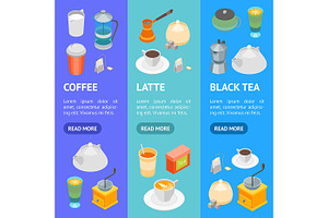 Tea And Coffee Set 3d Isometric