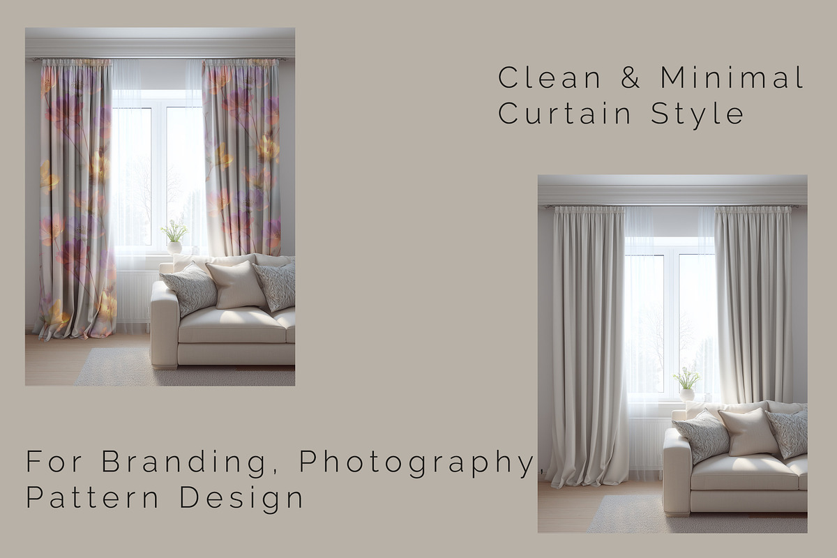 Curtain Mockup Set – 5 PSD Scenes, a Household Mockup by Vika_Softlife (Photo 6 of 9)