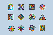 12 Stained Glass Icons, an Icon by Creative VIP (Thumbnail 1 of 3)