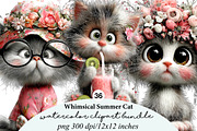 Whimsical Summer Cat Clipart Bundle, an Illustration by Digital Artistic99 (Thumbnail 1 of 9)