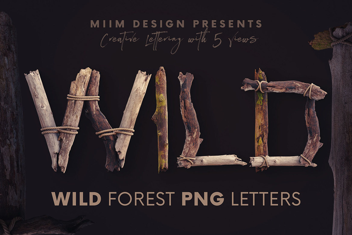 Wild Forest - 3D Lettering, an Object Graphic by MIIM (Photo 1 of 7)