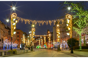 Christmas Lights in Warsaw Old Town, an Architecture Photo by kavalenkava
