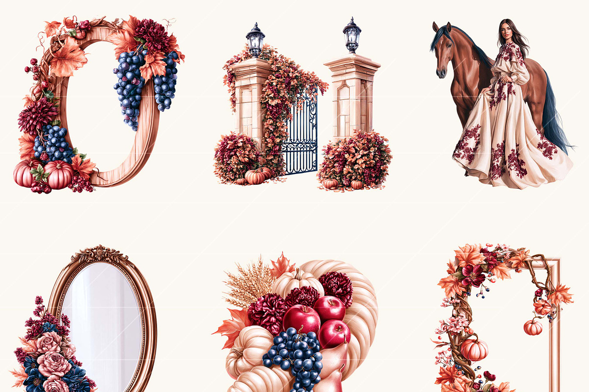 Elegant Autumn Harvest Clipart, a Decorative Illustration by BusyDaydesign (Photo 4 of 9)