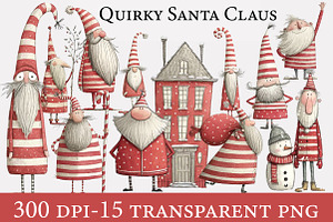 Quirky Santa Claus Clipart, an Illustration by Designworld