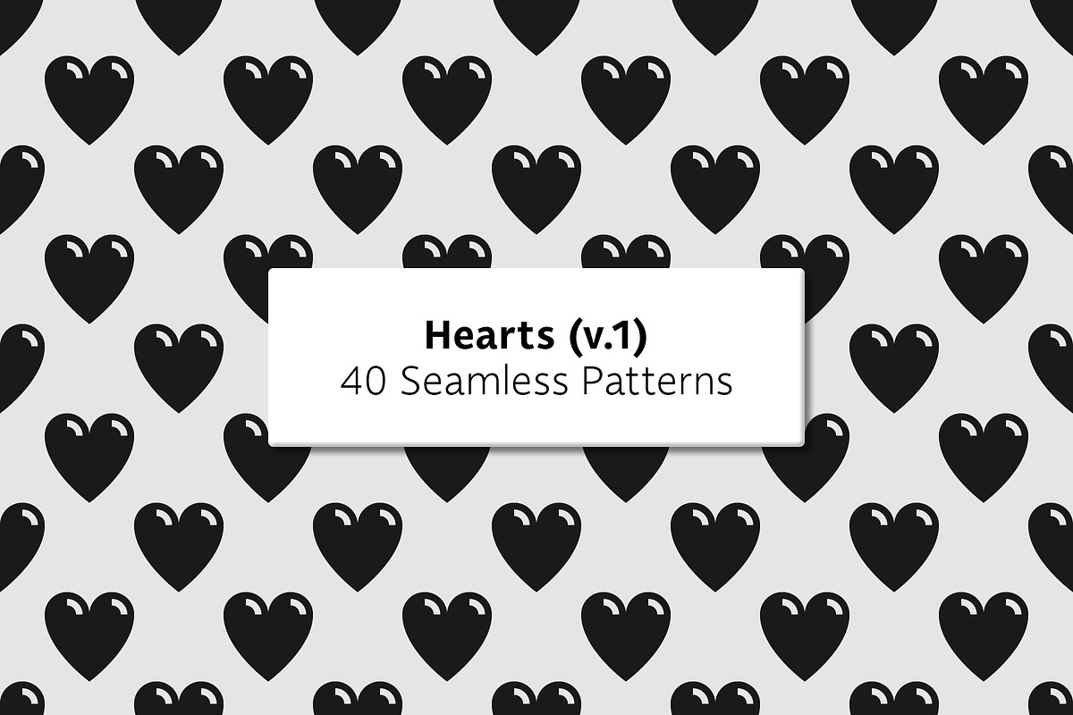 Hearts (v.1) - 40 Seamless Patterns, a Pattern Graphic by Tustan (Photo 1 of 7)