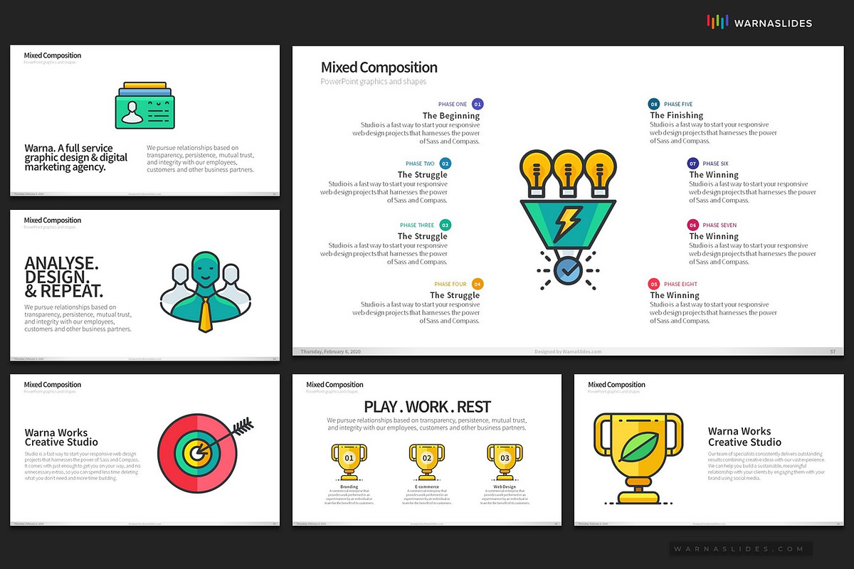 Mixed Graphics PowerPoint Templates, a Presentation Template by Warna Works (Photo 10 of 13)