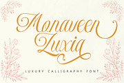 Monaveen Luxia - Luxury Calligraphy, a Script Font by PutraCetol Studio (Thumbnail 1 of 12)