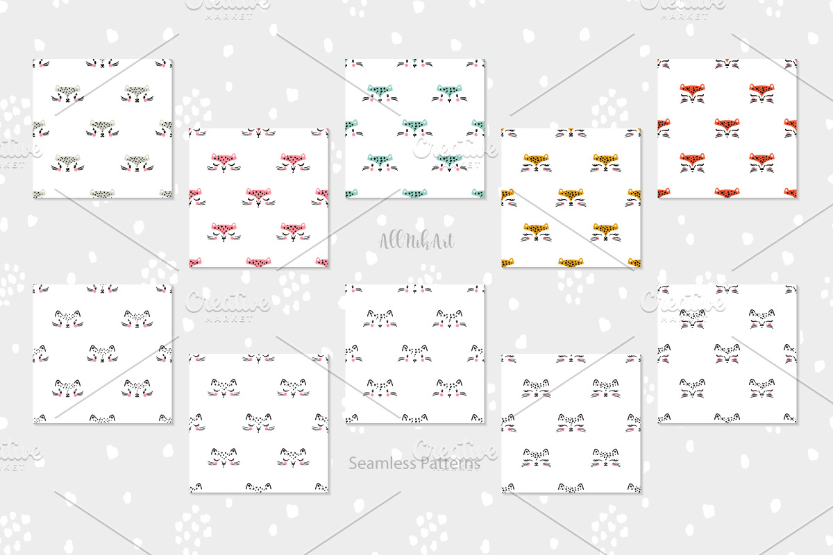 Cute Leopard Cats Prints & Patterns, a Pattern Graphic by AllNikArt (Photo 4 of 5)