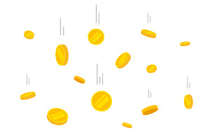 Coins Money Falling Vector