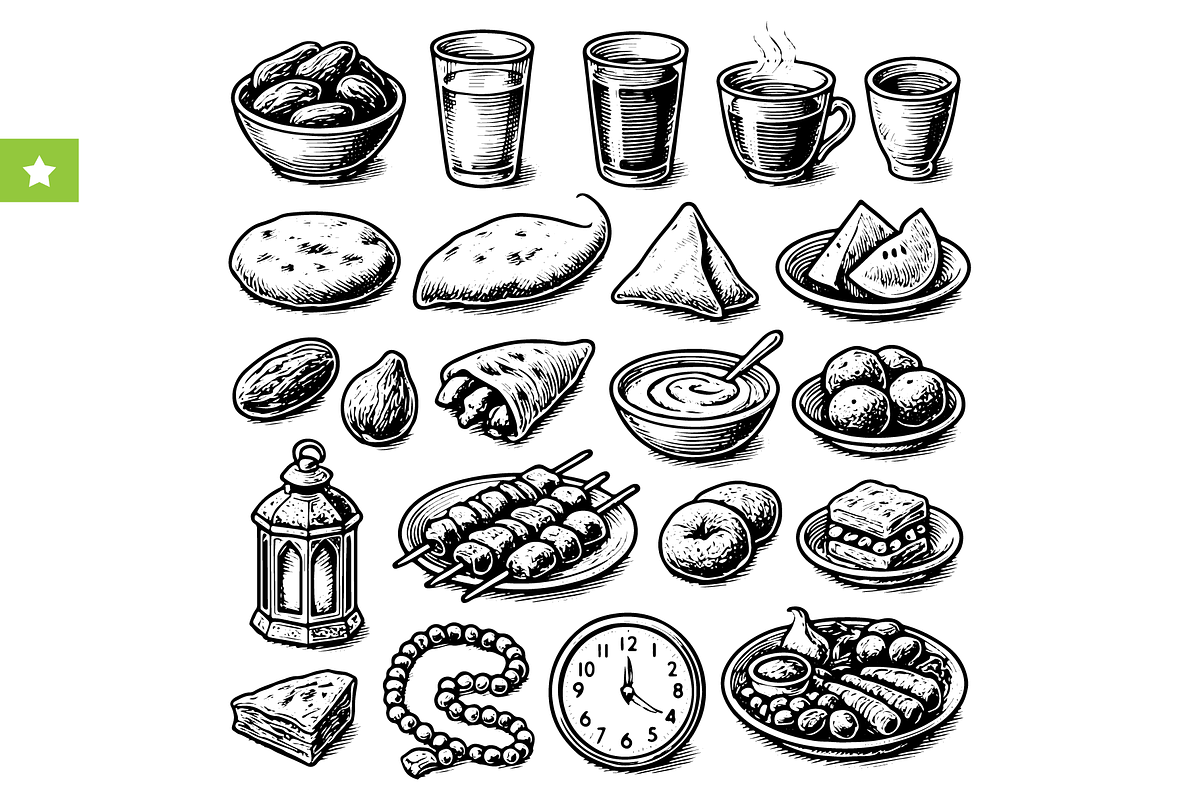 Ramadan Food & Iftar, an Object Graphic by RT Studio