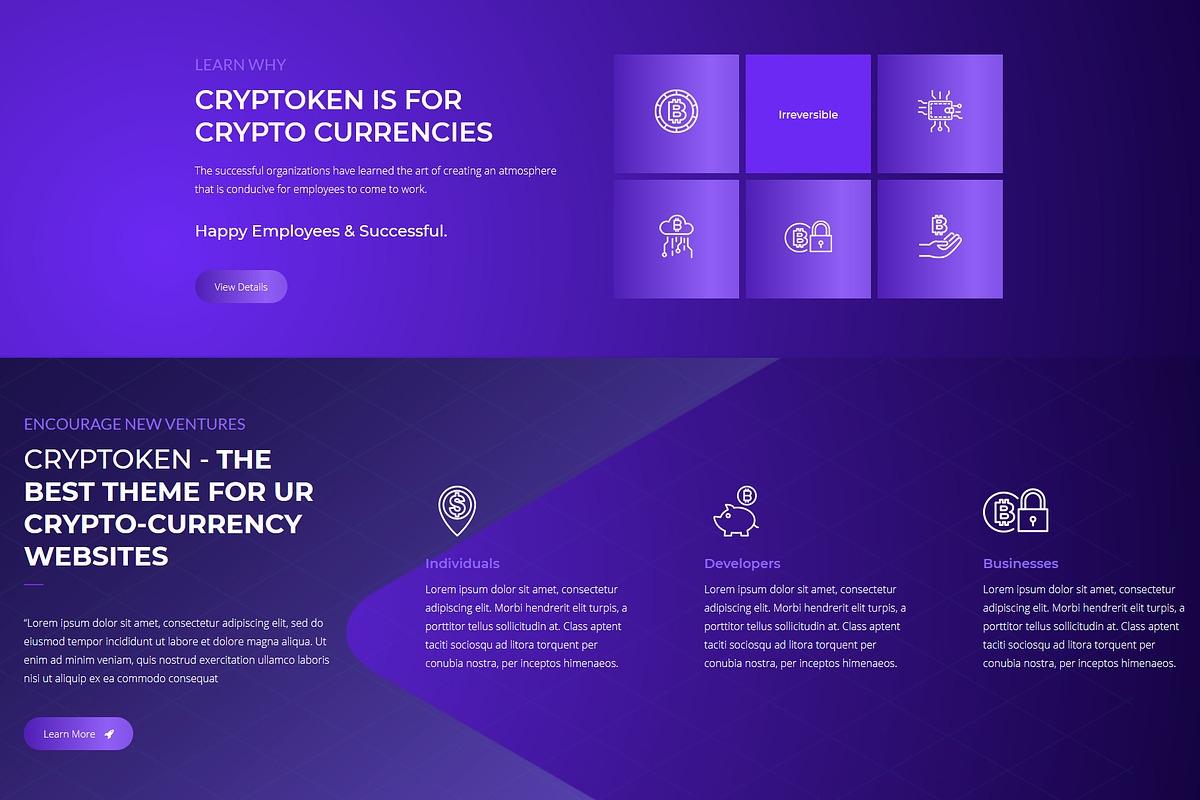 Cryptoken - Cryptocurrency WP Theme, a WordPress Template by ThemesRain
