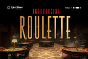Roulette Tall Casino Style Font, a Sans Serif Font by SpiralShare Digital (Thumbnail 1 of 3)