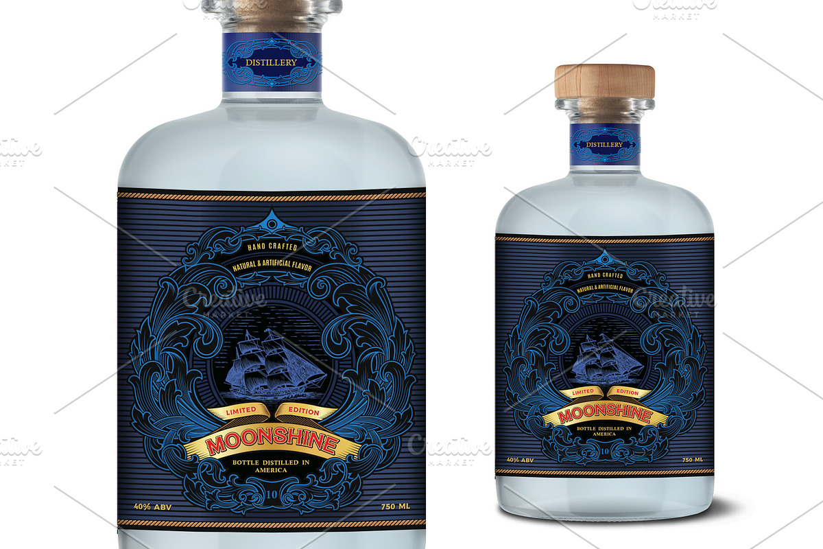 Whiskey, Vodka, Moonshine Label, a Branding & Logo Template by Shwet Art (Photo 4 of 5)