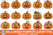 Halloween Pumpkin Clipart Bundle, a Graphic by crative8112 (Thumbnail 1 of 10)