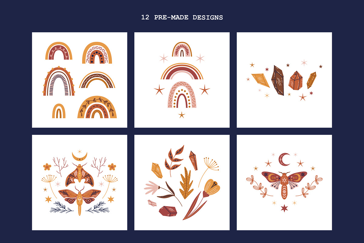 Mystic Moth | Vector collection, a Decorative Illustration by katieromanoff_art (Photo 9 of 22)