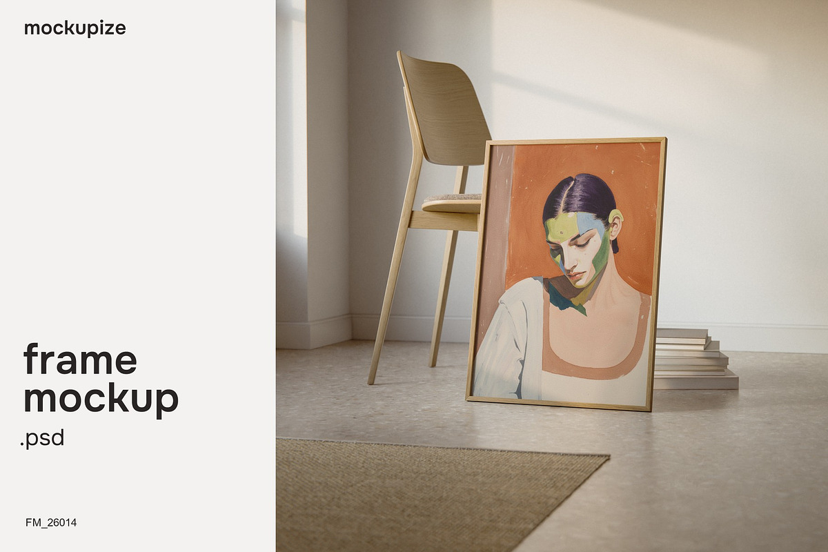 DIN A Leaning Chair Frame Mockup, a Household Mockup by mockupize (Photo 1 of 7)