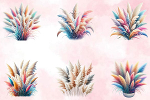 Pampas Grass Sublimation Clipart Bu