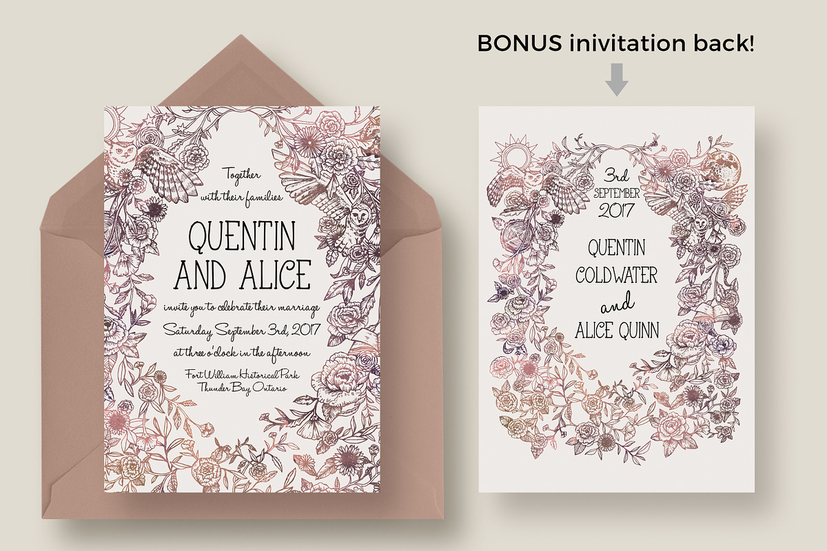 Magical Collage Wedding Suite, an Invitation Template by Knotted Design (Photo 2 of 6)