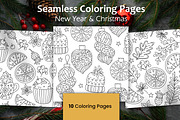 Seamless Coloring Pages | Christmas, a Pattern Graphic by ChristinaDesigns (Thumbnail 1 of 5)