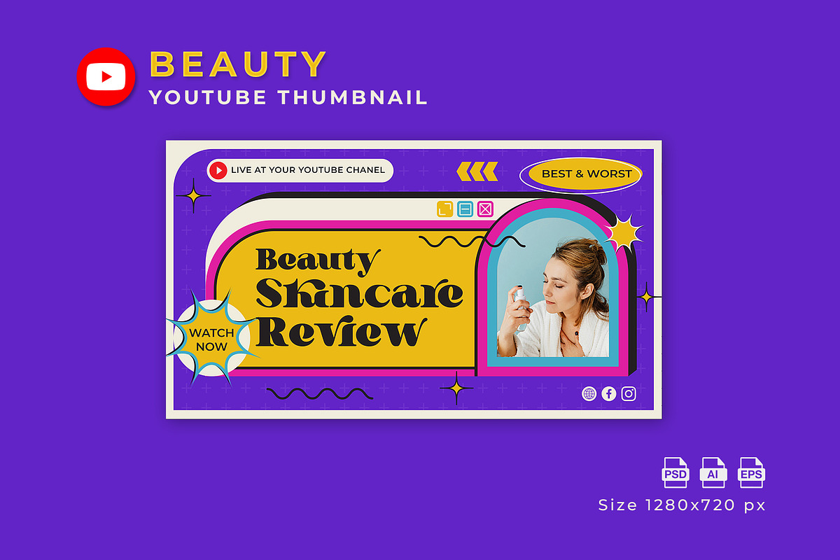 Skincare Review YouTube Thumbnail, a Social Media Template by Artnivora.Std