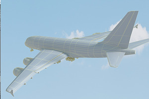 Airbus A380 British Airways Low Poly