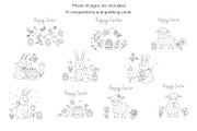 Easter Harmony Doodle Clipart, a Seasonal Illustration by Anna Druzhkova (Thumbnail 4 of 16)