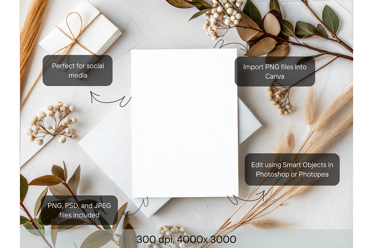 5x7 Invitation Mockup with Gift Box, a Product Mockup by MockupWizard (Photo 2 of 5)