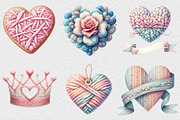 Valentine Faux Yarn Crochet Clipart, an Illustration by DreamCafeArt (Thumbnail 2 of 7)