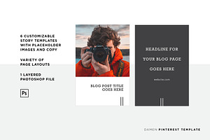 Damen Pinterest Template PSD