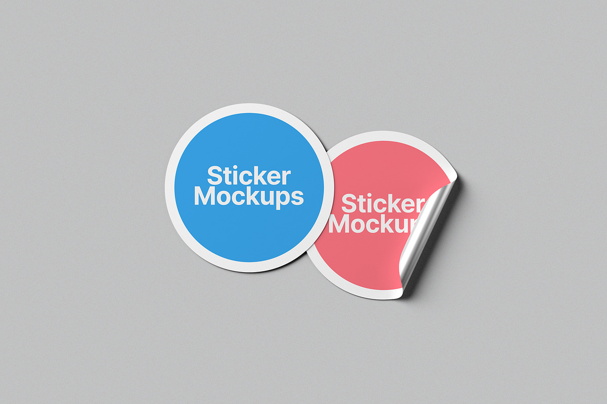 Round Sticker Mockups, a Print Template by artimasa (Photo 3 of 6)