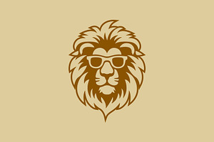 Stylish Hipster Lion Logo Sunglasses, a Branding & Logo Template by Signatoro