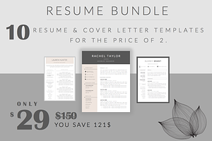 B U N D L E 10 Resume Templates