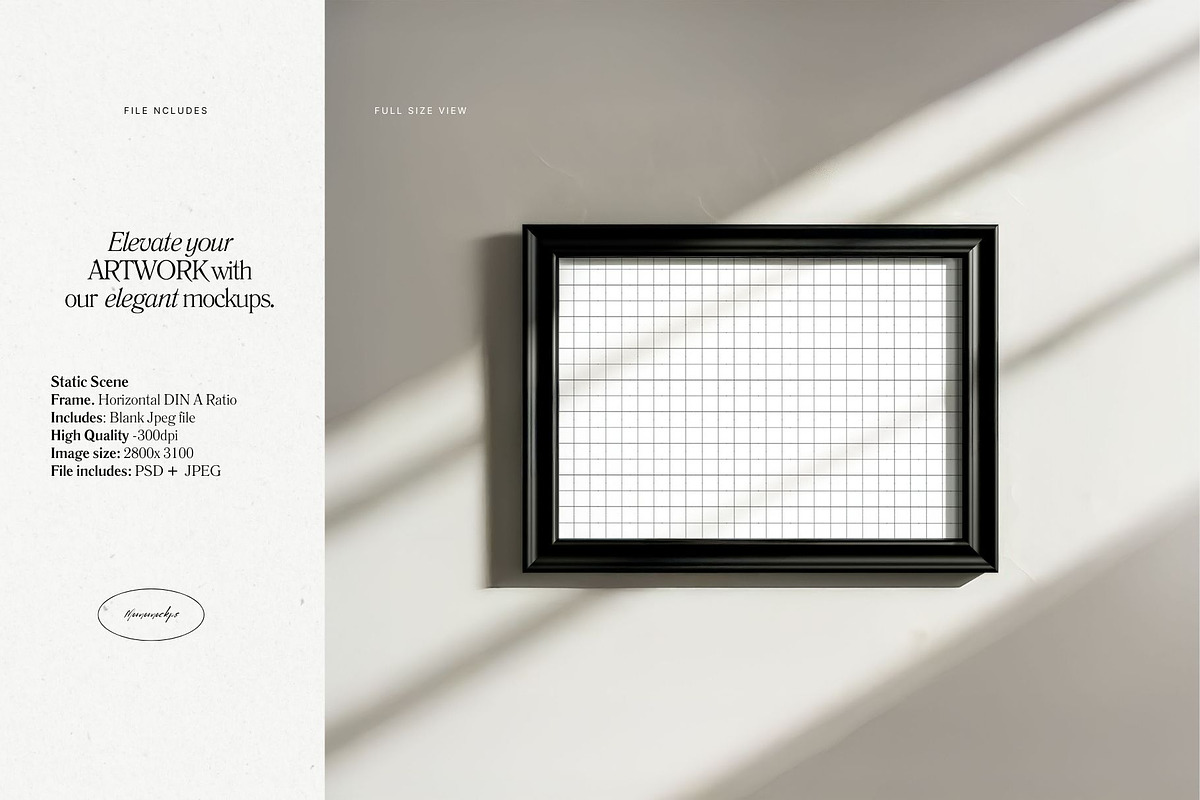 Horizontal Vintage Frame Mockup, a Household Mockup by momomockps (Photo 5 of 13)