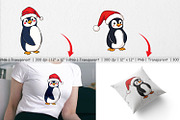 Santa Penguin Clipart, a Graphic by Artnoy (Thumbnail 3 of 5)