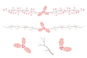 Soft Pink Christmas Holly Clipart, an Illustration by Amanda Ilkov (Thumbnail 4 of 5)