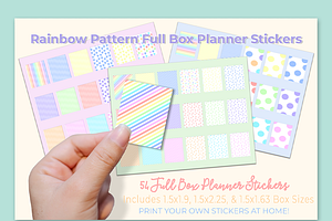 Printable Full Box Rainbow Stickers