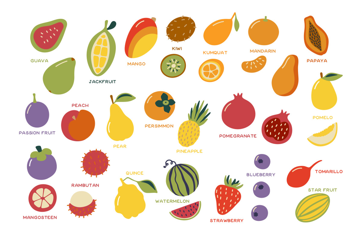 Fruits Vegetables Berries Collection, a Food Illustration by Chelovector (Photo 3 of 6)