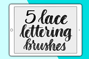 5 lace Procreate lettering brushes, a Brush Add-On by Alexis Gentry (Thumbnail 7 of 7)